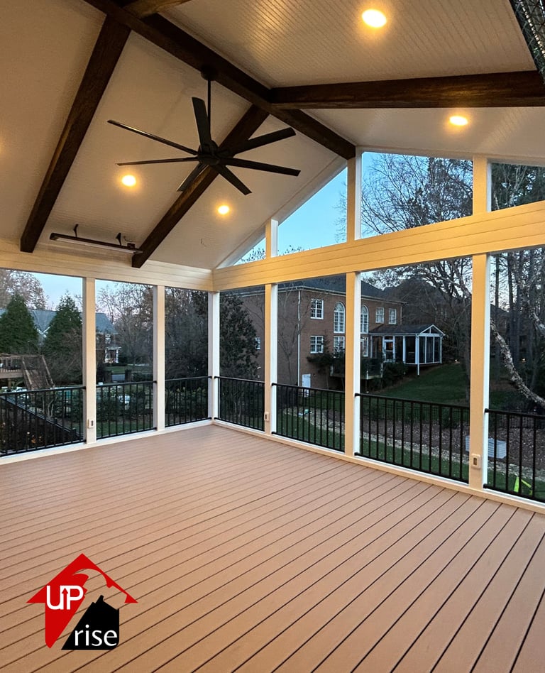 Porch construction in Charlotte NC by Uprise Renovation