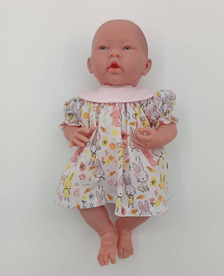Berenguer doll in handade dress