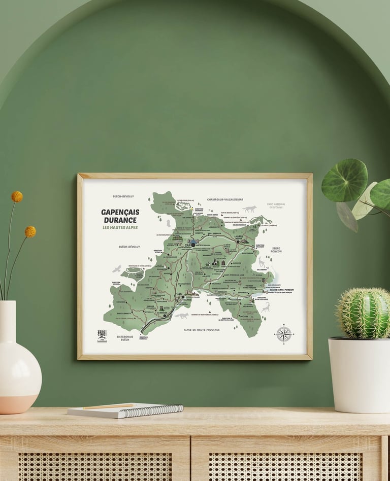Carte géographique Gapençais Durance Hautes-Alpes / Zérocinqdesign