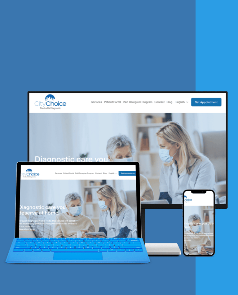 citychoice medical responsive mobile mock for website mobile design service.