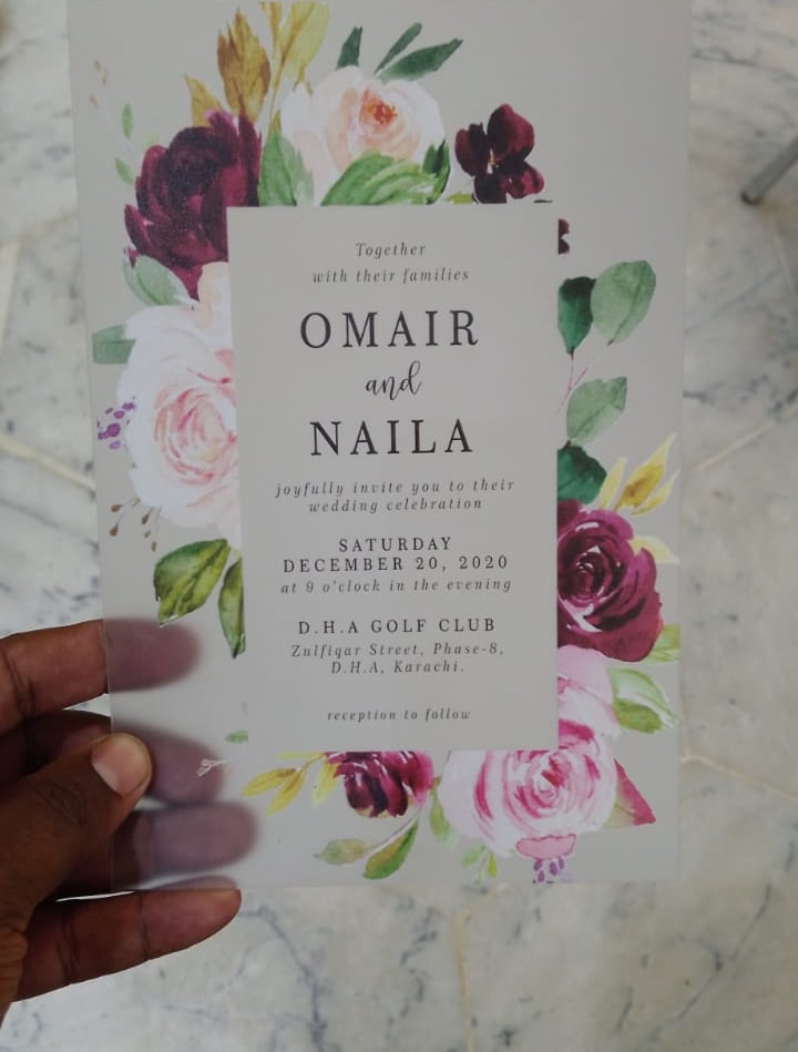 UV printing on wedding invitation