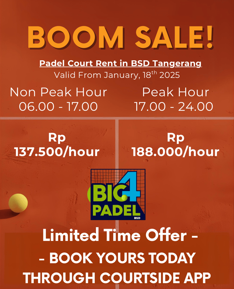 promo mabar padel bsd di big4padel