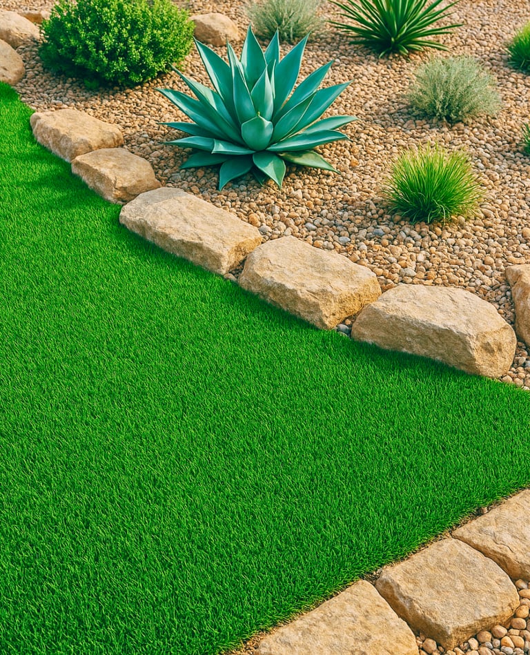 Suni Çim Su Tasarruflu Bodrum Bahçe Peyzaj