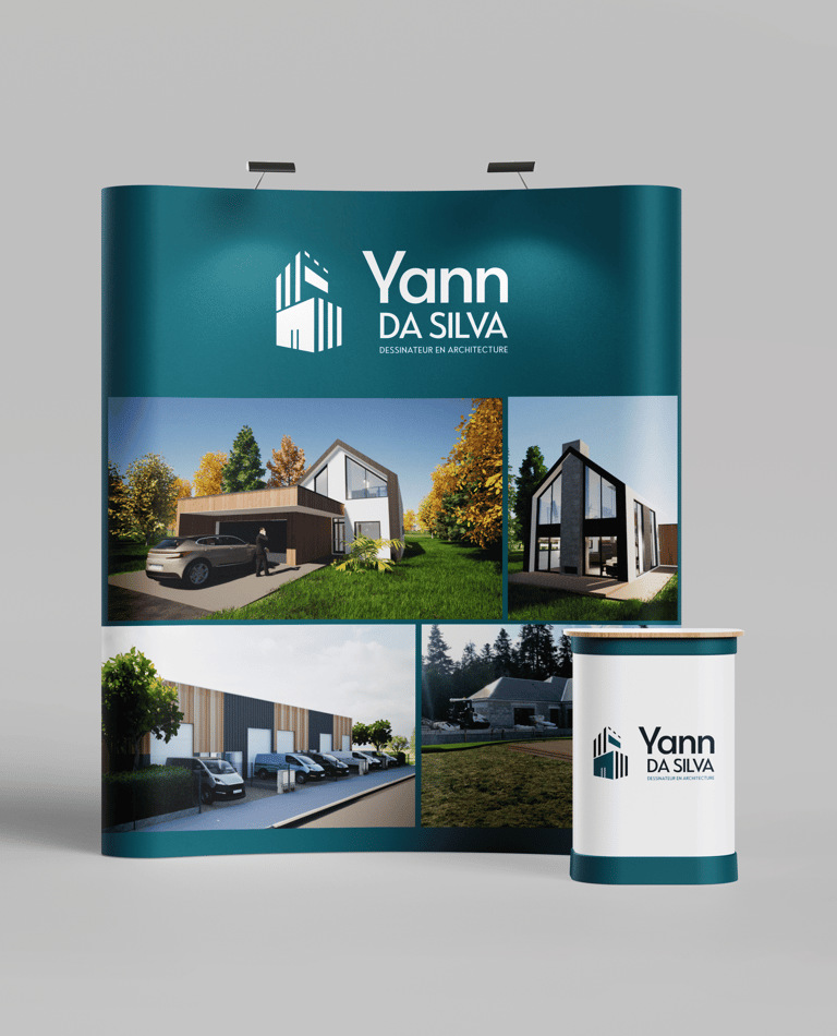 Réalisation : stand Yann DA SILVA dessinateur en architecture - Amy Atelier Graphique