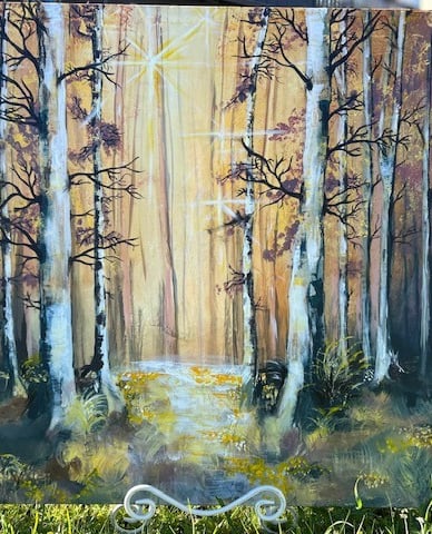 "Golden Hour"-Original acrylic painting, 24"x 30x-$800.00