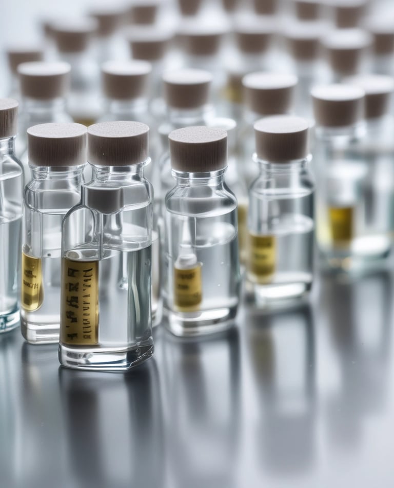 Assorted health product bottles with natural ingredients in the background