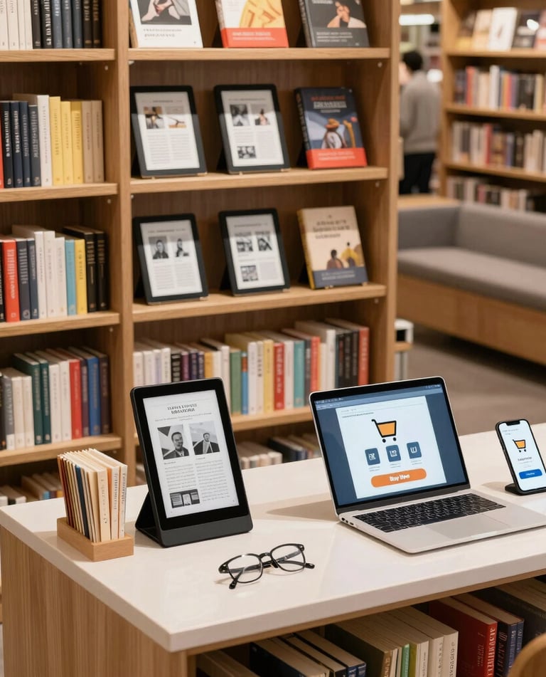 A vibrant collage showing icons representing ebooks, courses, templates, and software on a clean, modern background.
