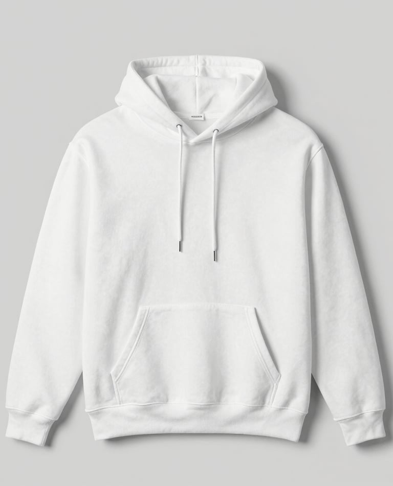 A cozy, stylish hoodie draped over a wooden chair with soft natural light highlighting its texture.