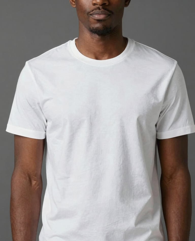 A casual crewneck sweatshirt folded neatly on a rustic table with a backdrop of greenery.