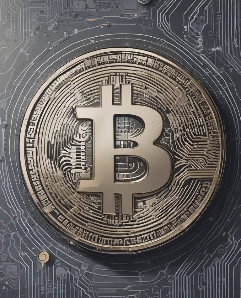 A black and white image of a market stall filled with various items such as books, postcards, stamps, and old currency. The items are displayed in boxes and on the table, with a large banner advertising their purchase and free appraisal. People are seen in the background, creating a busy atmosphere.