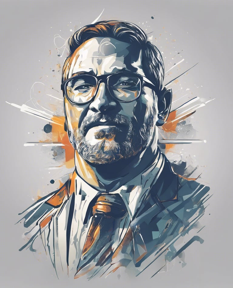 An artistic illustration showing the focused mindset required for personal growth and building habit