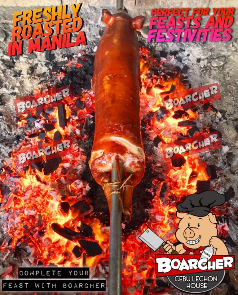 photo of lechon being roasted
