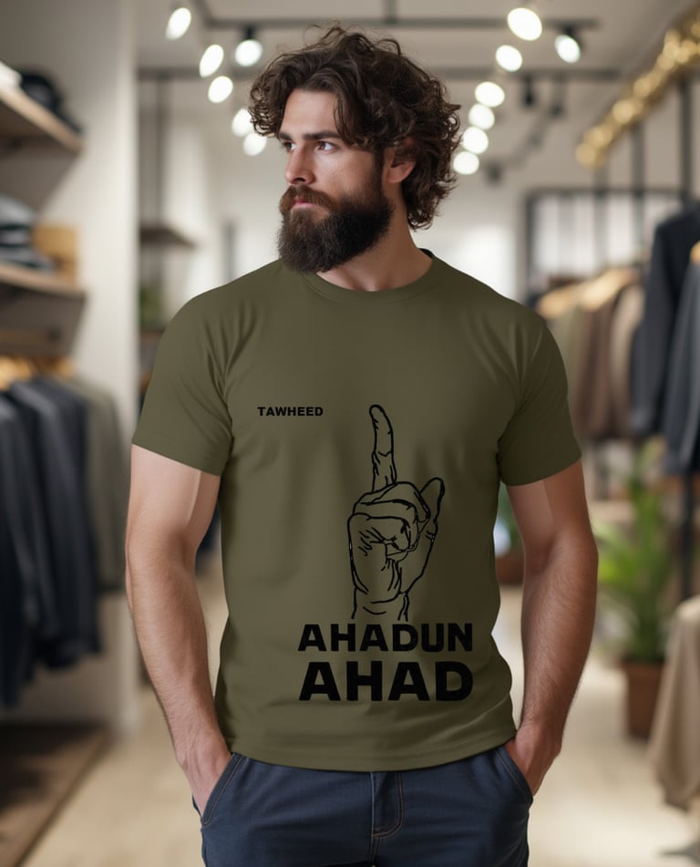 a man with a beard and a beard, wearing a t - shirt that says