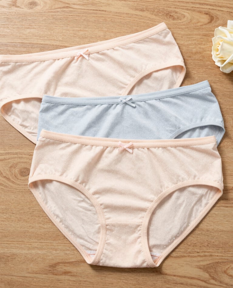 Rose gold themed lingerie set displayed on a soft fabric background