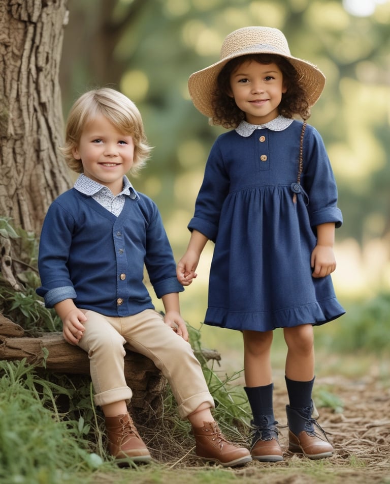 A toddler twirling in a pastel smocked dress in a sunlit garden.