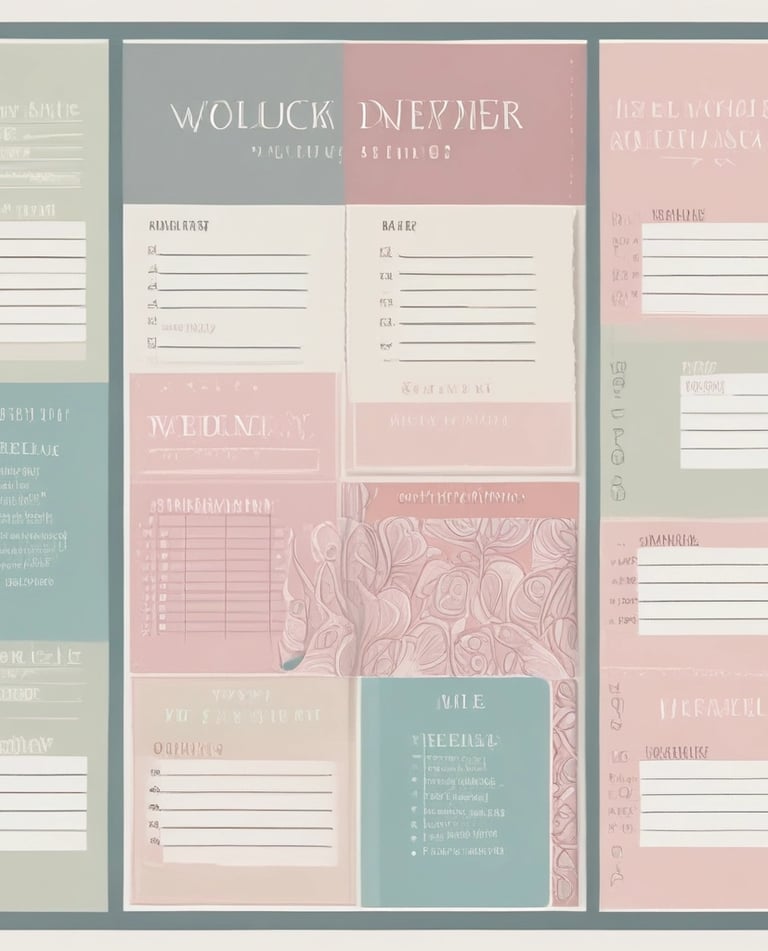 An assortment of creative organizational tools displayed.