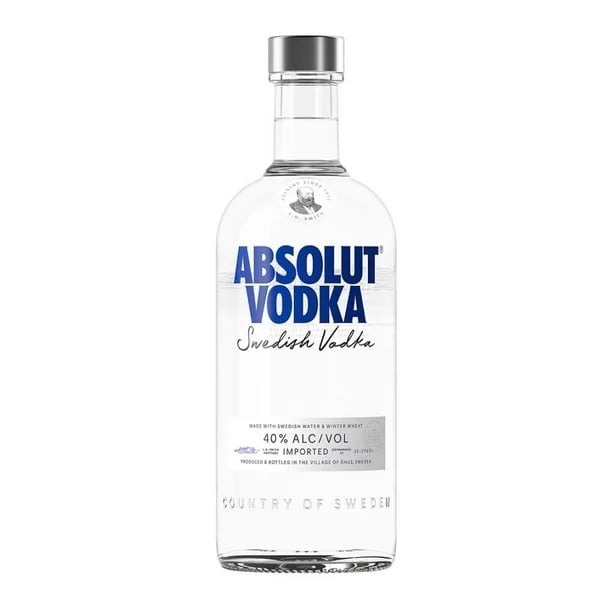 botella de vodka absolut de 750 mililitros