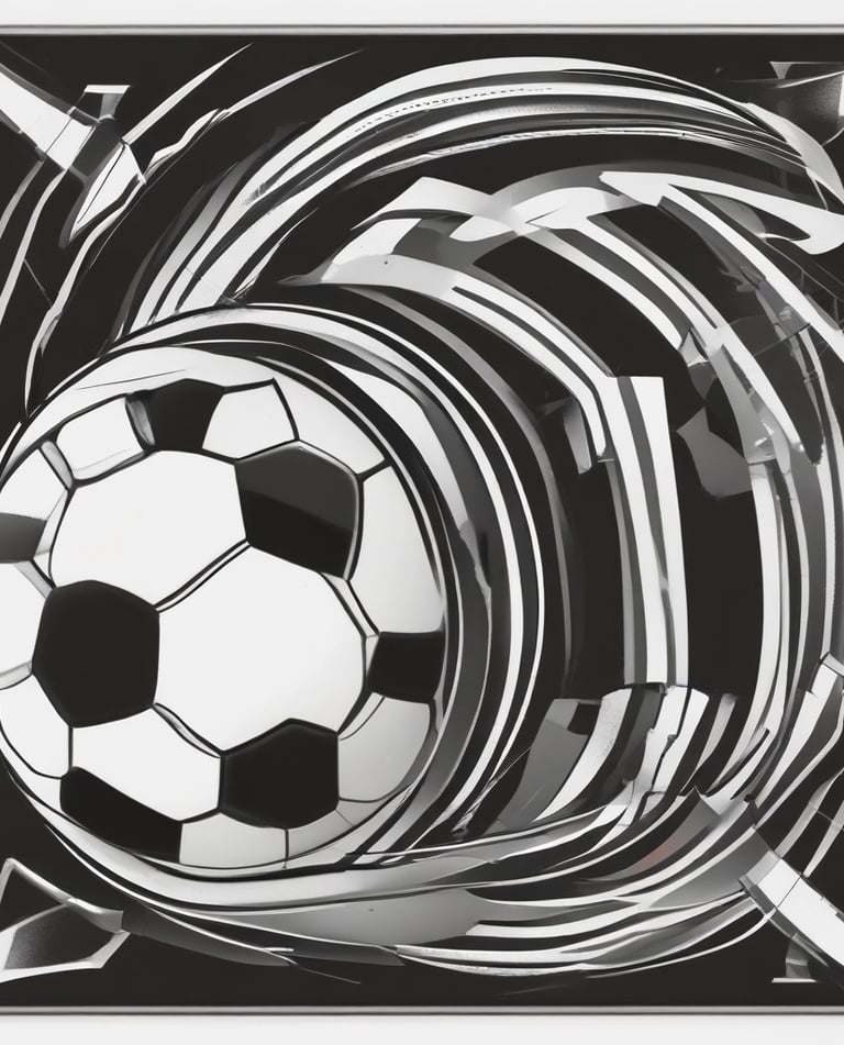 A sleek, minimalist display of various sports equipment arranged neatly on a white background.