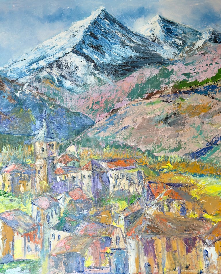 Detalle de pintura hecha a mano – color y textura