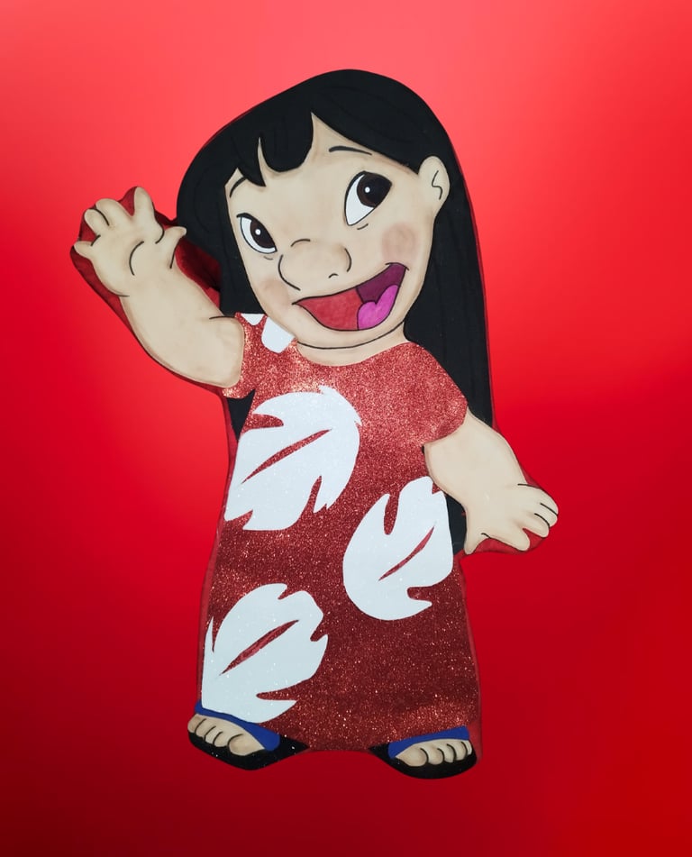 Personaje de Lilo, de Lilo y Stitch, pintado a mano.
