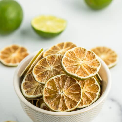 Lime slices dehydrated