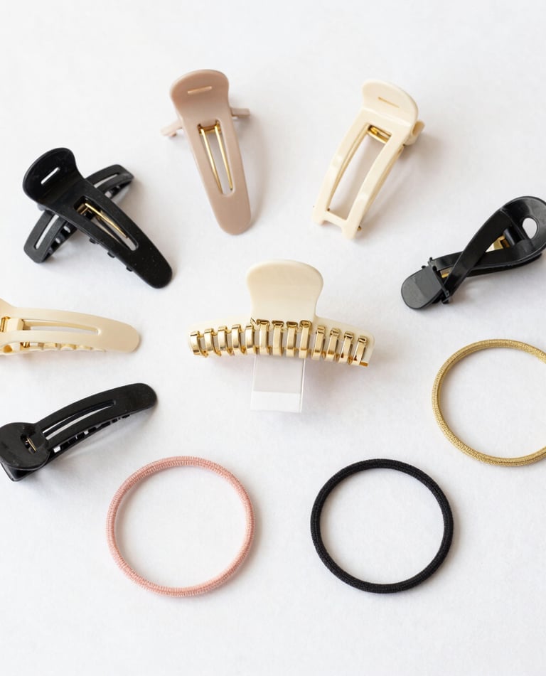 A collection of travel essentials including suitcases, toallas, and thermos neatly arranged.