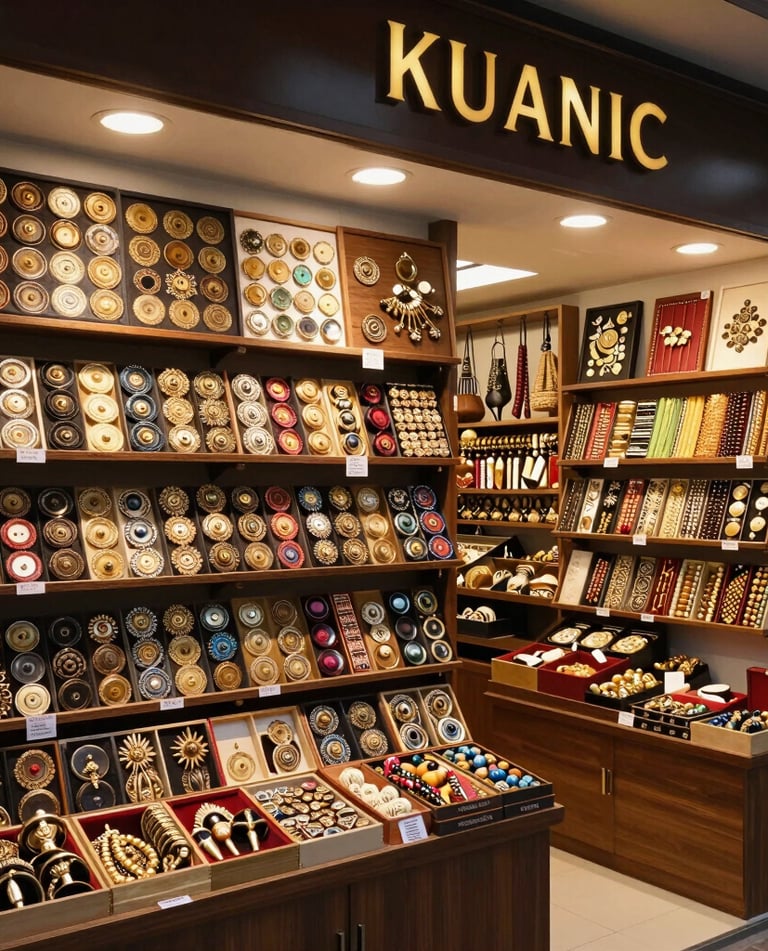 Handmade bridal parandays displayed on a wooden table with soft natural light