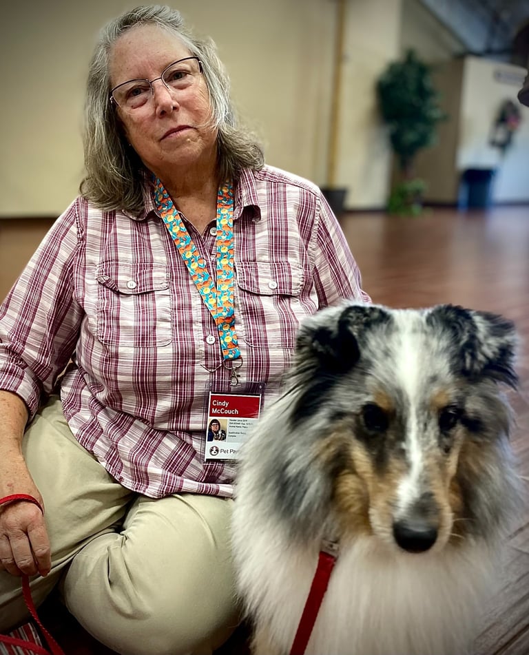 Therapy Dog Team Poppy and Cindy