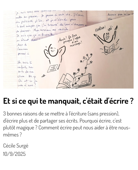 article pourquoi écrire