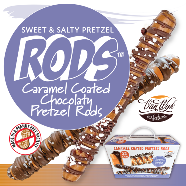 a chocolate covered pretzel with caramel of candy