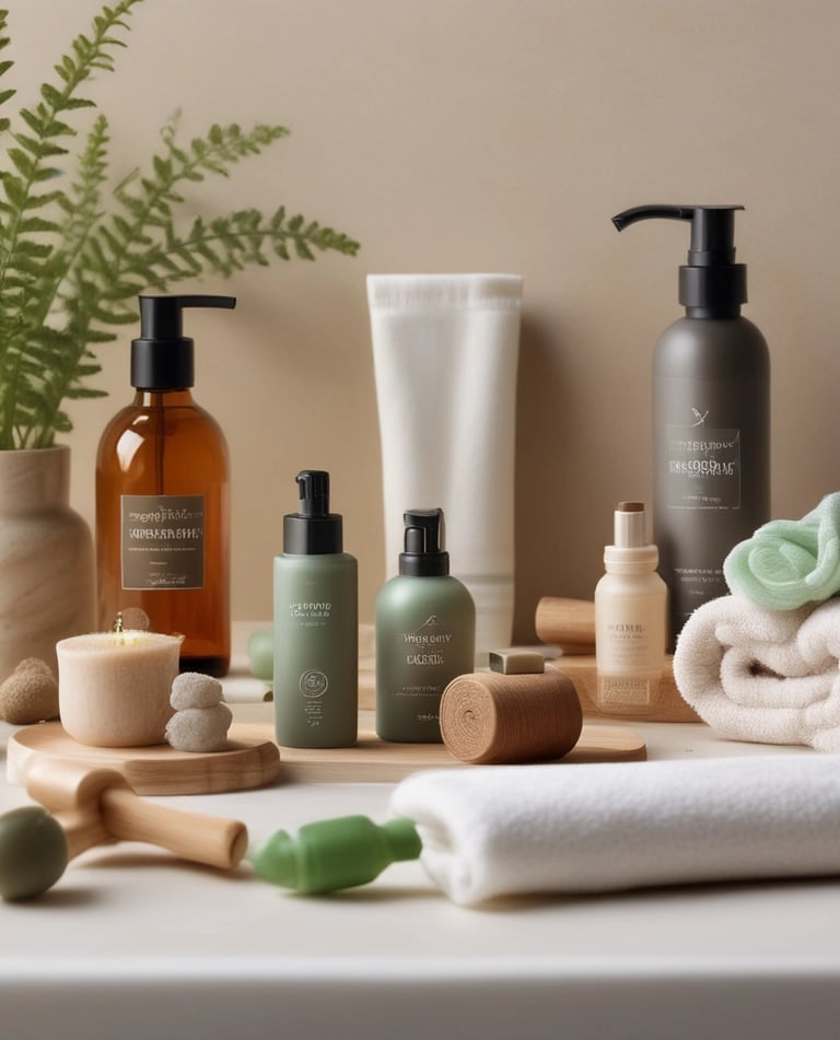 A visually appealing image showcasing various self-care products.