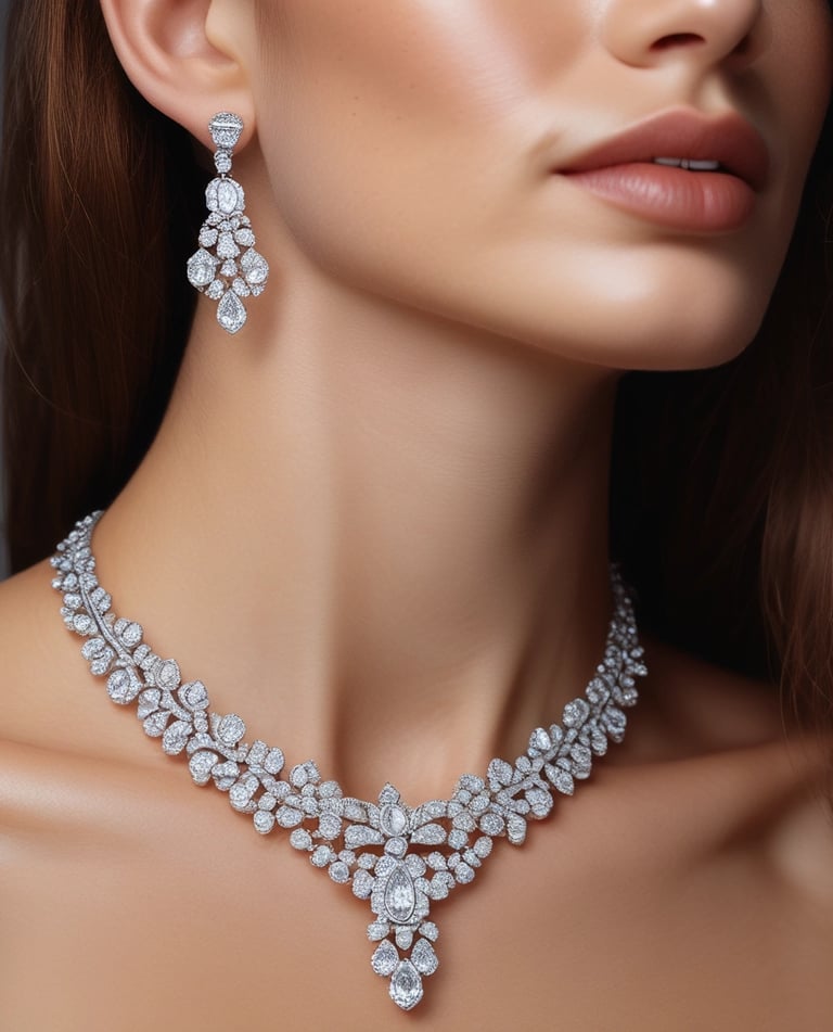 Shimmering AAA zircon earrings catching the light with sparkling facets.