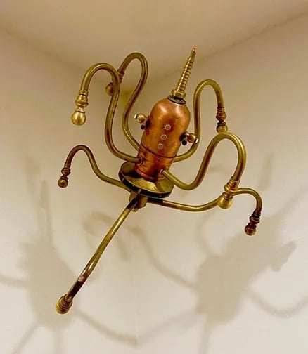 Eight-tentacled creature created by Santa Barbara assemblage artist Tal Avitzur.