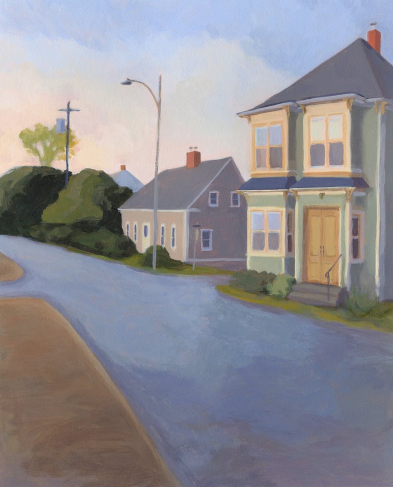 Historic Neighbours - Painting by Michelle Darwin