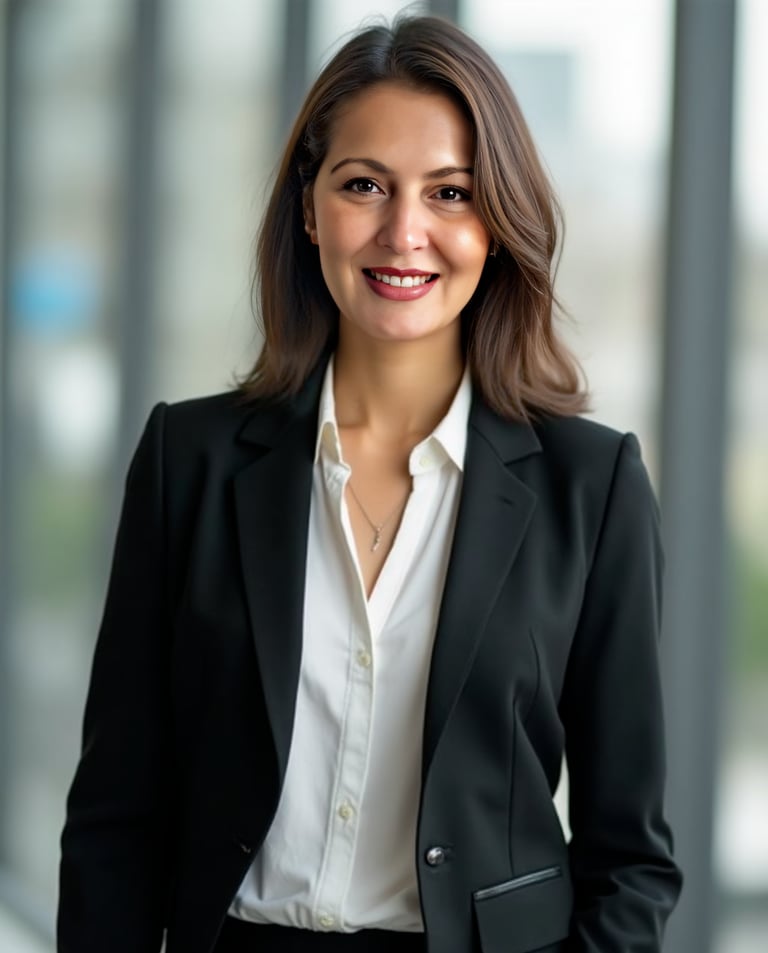 A photo of Sanem Aydın Yayla in classical suit