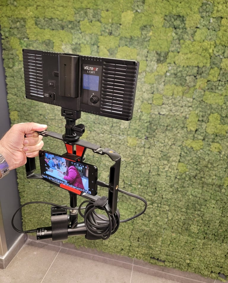 Eric DeRise, a dynamic Instructional Designer and Video Producer w/ smartphone kit.