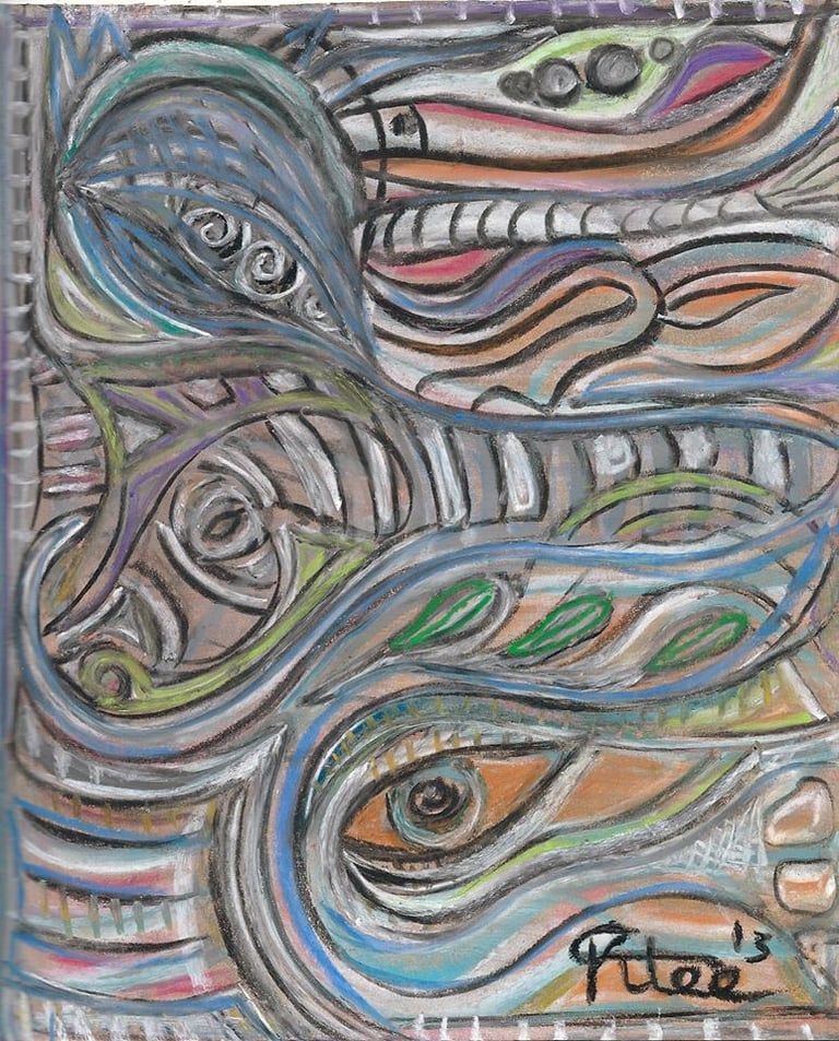 "Flows'' A pastel drawing by Kristina Lee, its size: 30 x 22cm - Drawn: 2013