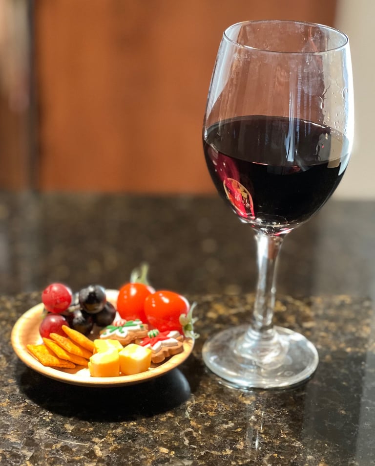 wine glass snack dish