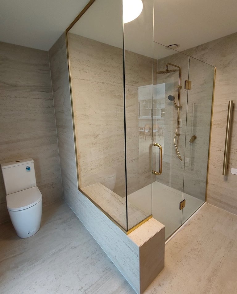 walk in shower new build bathroom