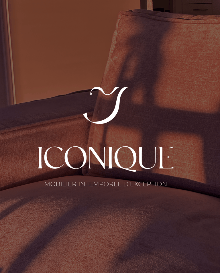 Logo avec baseline pour Iconique, boutique d'ameublement de luxe à La Baule