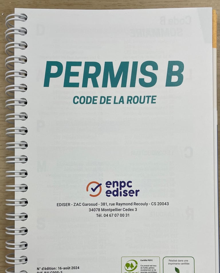 carnet permis B code de la route enpc eider