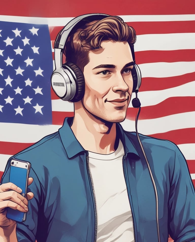 Photo of a dedicated teacher guiding a student through English learning with books and audio materials.