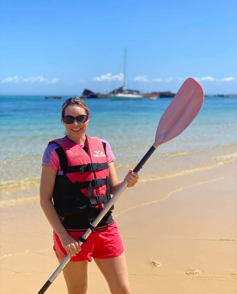 Kayaking on Moreton Island around the shipwrecks in Tangalooma Resort