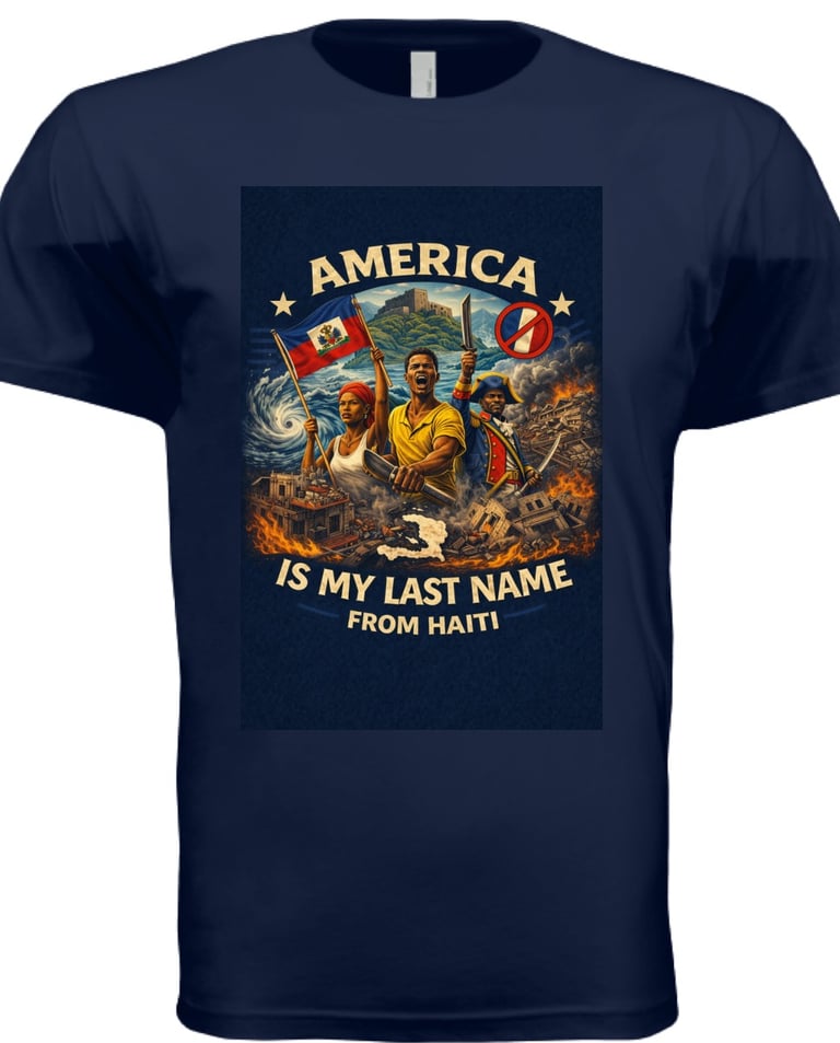 America is My Last Name, from Haiti-Apparel Short T