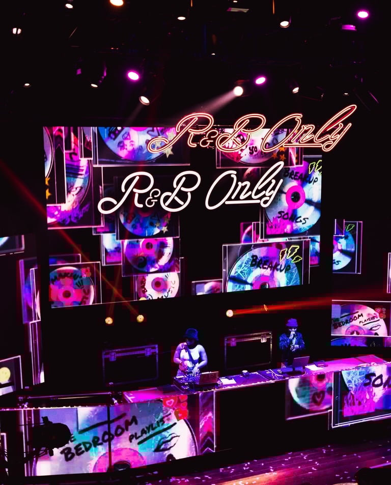 VJ PixelPunk - LED Screen Visuals - R&B Only Event Stage with Neon Signs and Dynamic Lighting and DJ