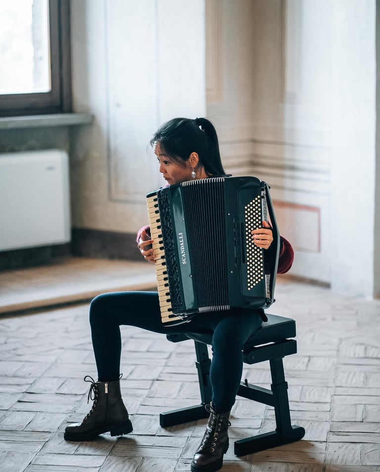 French composer Victoire Yau performing at Palazzo Doria Pamphilj, Valmontone