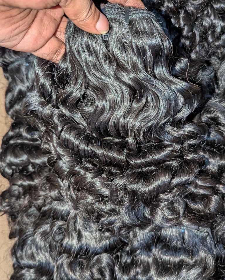 Premium raw Indian hair sourced from South Indian temples