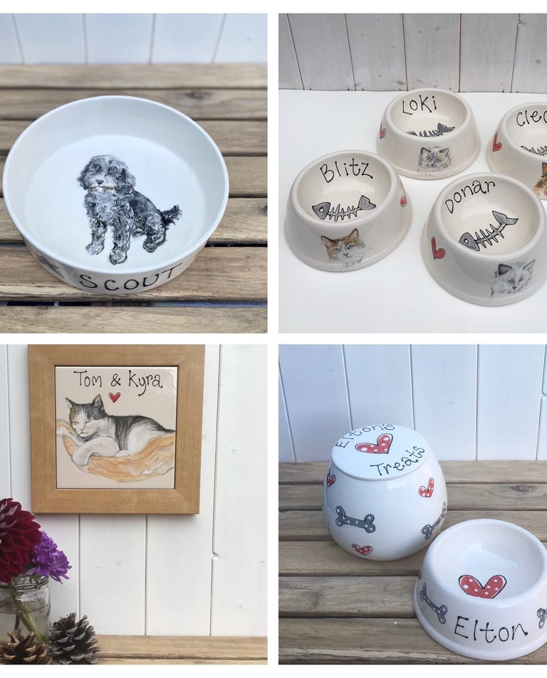 Pet Portrait Bowls