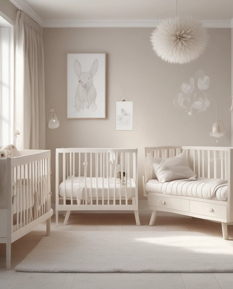 A serene bedroom with natural light and soft linens.