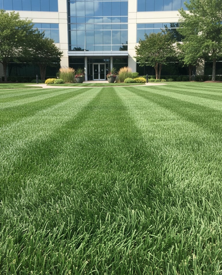 A clean commercial lawn